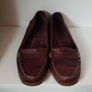 Brown leather sperry top sider